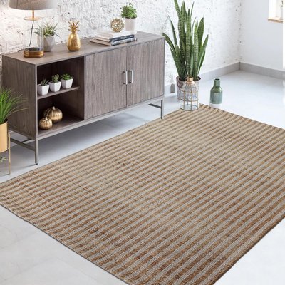 Tapis jute fait main motif faux uni VERTYJUTE UN AMOUR DE TAPIS