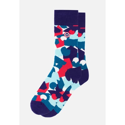 Chaussettes mi-hautes bleu fantaisie Lucas LE SLIP FRANCAIS