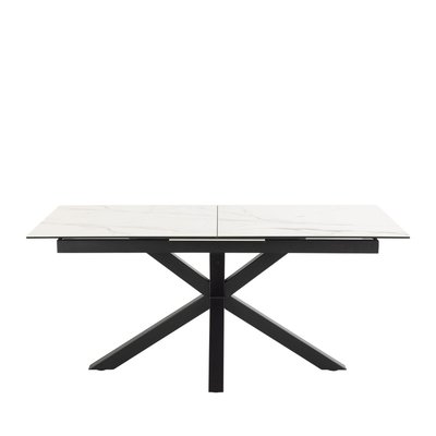 Table à manger extensible 6 à 8 places en céramique et métal 168-210x90cm- EUREMA DRAWER