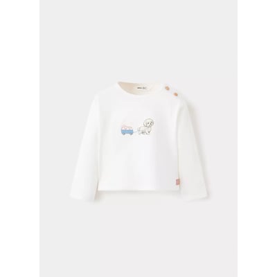 T-shirt coton détail imprimé MANGO BABY