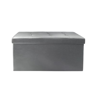 Banc coffre de rangement en polyuréthane Zoé Gris EDEN