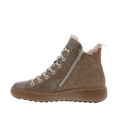 Bottines bronze à talon plat avec une doublure en maille sherpa RIEKER
