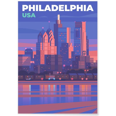Affiche ville Philadelphie L'AFFICHERIE