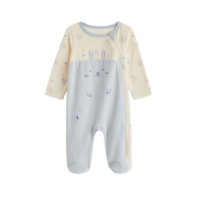 Pyjama bébé en velours ouverture zippée Voix Lactée PETIT BEGUIN