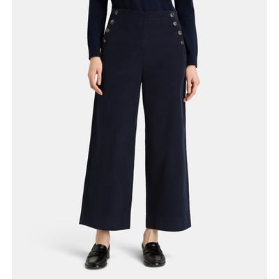 Pantalon large style à pans ondin en velours côtelé JODHPUR
