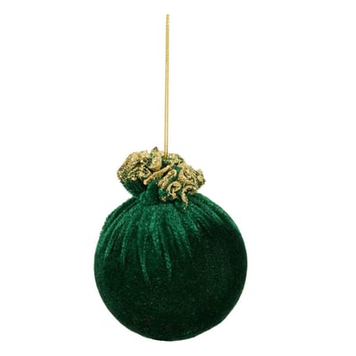 Boule de Noël en velours vert D. 80 mm FEERIC LIGHTS & CHRISTMAS