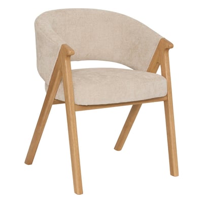 Fauteuil de table en hévéa AMZA ATMOSPHERA