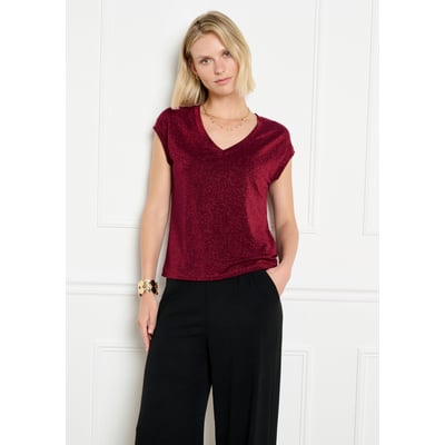 T-shirt fil textile col v LOLALIZA