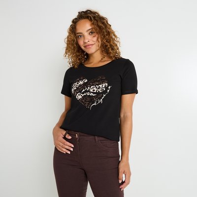 T-shirt cœur imprimé léopard GRAIN DE MALICE