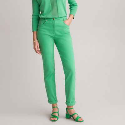 Stretch Cotton Straight Trousers, Length 30.5" ANNE WEYBURN
