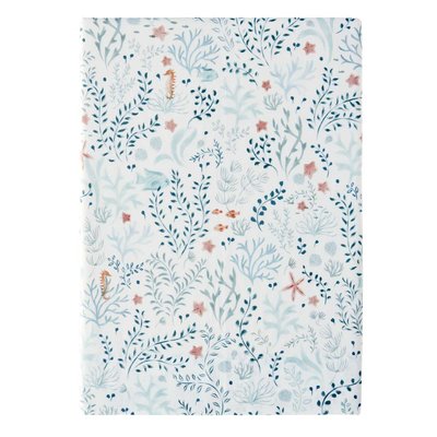 Drap plat imprimé en percale de coton, SOUS L'OCÉAN ESSIX