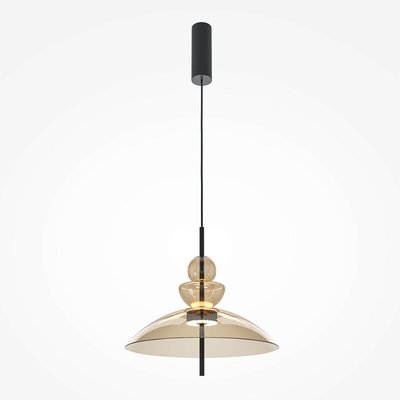 Suspension LED moderne - verre ambré silhouette dôme NORA PIER IMPORT