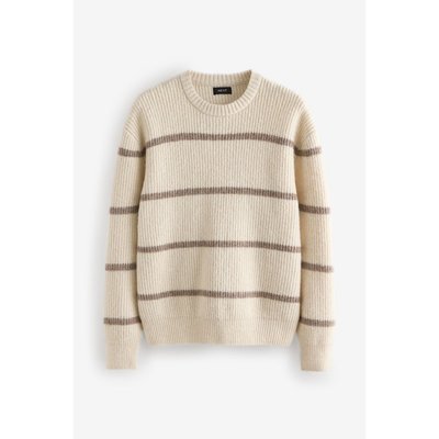 Pull ras du cou rayé avec laine NEXT
