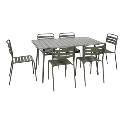Table de jardin pliante métal + 6 assises AMÉLIA SWEEEK