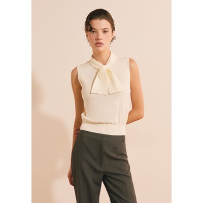 Pull sans manches avec lien à nouer en coton SORAYA ETAM