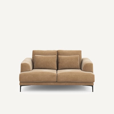 Canapé 2 places, en velours stonewashed, Marsile AM.PM