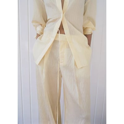 Pantalon Lyocell rayures MANGO