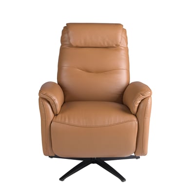 Fauteuil pivotant en cuir marron ANGEL CERDA