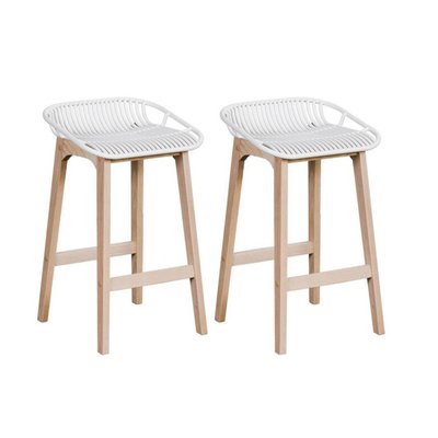 Lot de chaises d'îlot et bar en chêne et assise plastique 65cm MALMO MOB IN
