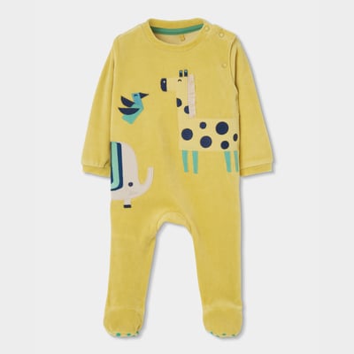 Pyjama bébé brodée de girafes et éléphants BOBOLI