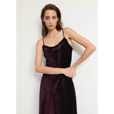 Robe à pois en dévoré MANGO