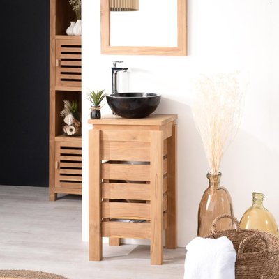 Petit Meuble wc en teck rectangle 40cm ZEN WANDA COLLECTION