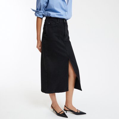 Jupe droite longue en denim LA REDOUTE COLLECTIONS