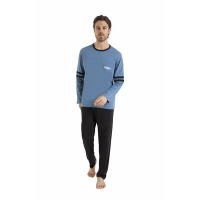 Pyjama long col rond en coton ATHENA