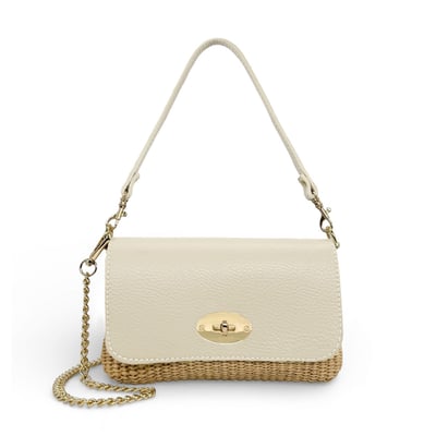 Mini sac en cuir grainé et Raphia BAHIA OH MY BAG
