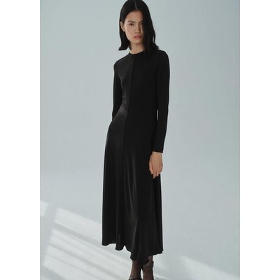 Robe longue évasée en maille MANGO