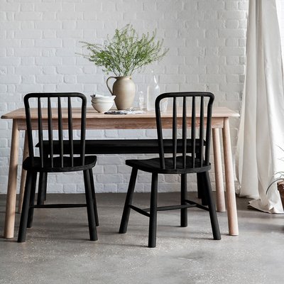 Uttara Scandi Oak Spindle Dining Chairs (Set of 2) SO'HOME