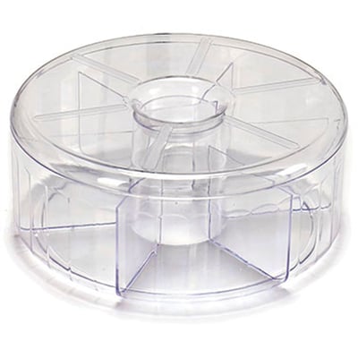 Boîte à thé ronde en plastique transparent 6 compartiments WADIGA