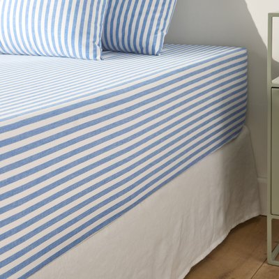 Drap-housse coton bonnet 30 cm, Soizic bleu LA REDOUTE INTERIEURS