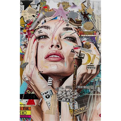 Tableau en verre femme artistique face 80x120cm KARE DESIGN
