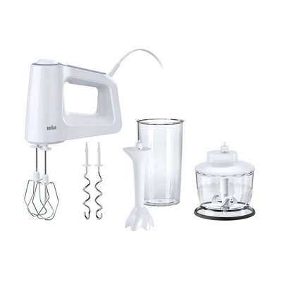 Batteur ELECTRIQUE HM3135WH 3 en 1 - PIED MIXER + MINI HACHOIR BRAUN