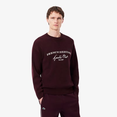 Pull col rond Tennis Héritage laine mélangée LACOSTE