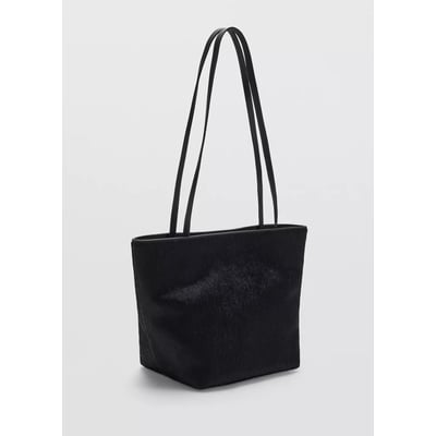 Sac porté épaule cuir imitation fourrure MANGO