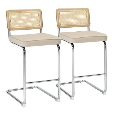 Chaises hautes en acier et velours, BETTY OVIALA
