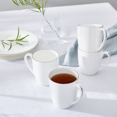 Set of 4 Serendipity Platinum Barrel Shape Mugs ROYAL WORCESTER
