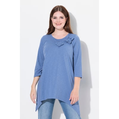 Chemise, fleurs 3D, col rond, manches 3/4 ULLA POPKEN