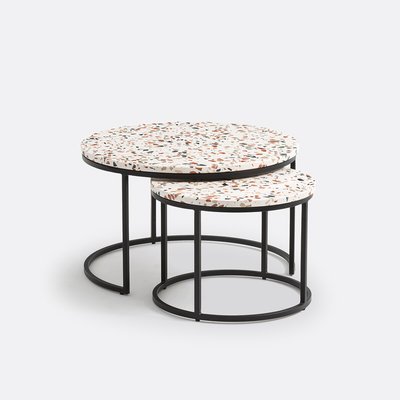 Lot de 2 tables basses gigognes terrazzo, Hervé LA REDOUTE INTERIEURS