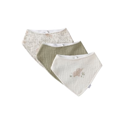 Lot de 3 bavoirs bandanas en gaze de coton VERTBAUDET