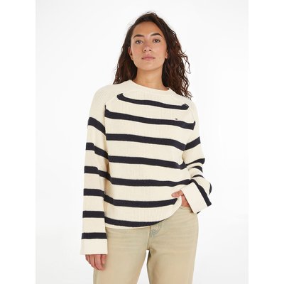 Striped Chunky Knit Jumper with Crew Neck TOMMY HILFIGER