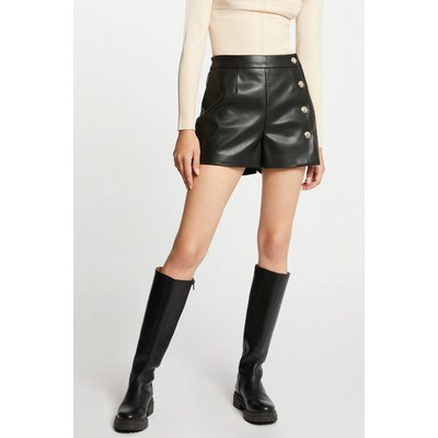 Short ample simili cuir avec boutons MORGAN
