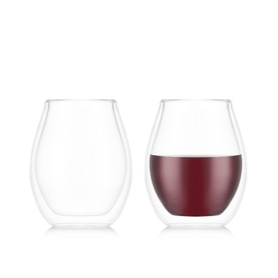 Bodum 0.45 L Transparent SKÅL Set de 2 verres à vin double paroi - Syrah BODUM