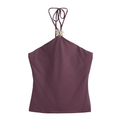 Top dos nu peau de pêche détail métal NEXT