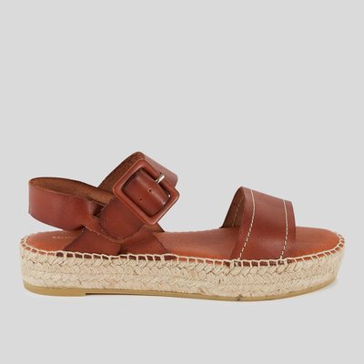 Sandales à plateforme en cuir MONOPRIX