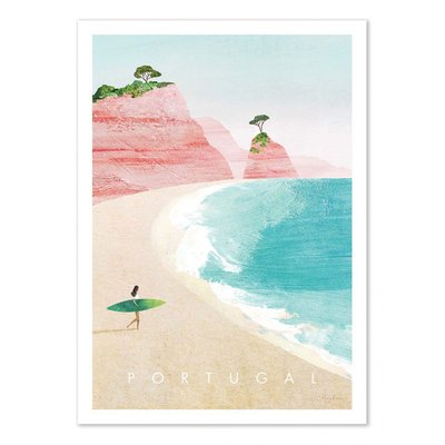 Affiche d’art et cadre noir 50 x 70 cm - Portugal - Henry Rivers WALL EDITIONS