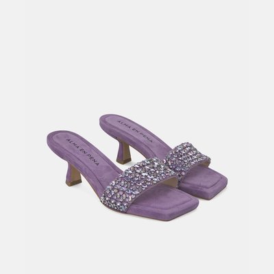Sandales à talons carrés avec bande de strass ALMA EN PENA