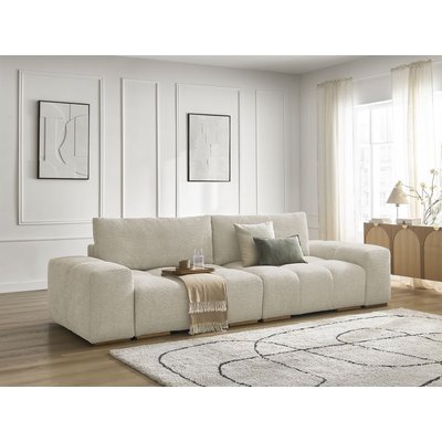 Canapé droit convertible 3 places en tissu bouclette, ANAKIN BOBOCHIC